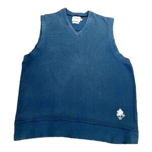 VTG E. Magrath V-Neck Sweater Vest Size L Teal Cotton Sunfaded Grunge Grandpa